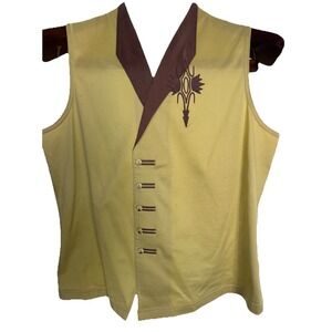 Jamie Sadock  Large Mustard Embroidered Knit Golf Pickleball Tennis Core Vest